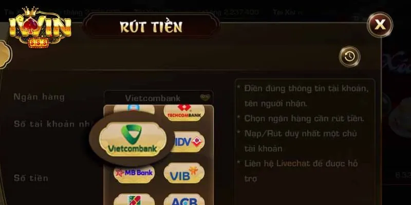 Hướng Dẫn Chi Tiết Rút Tiền Từ IwinClub